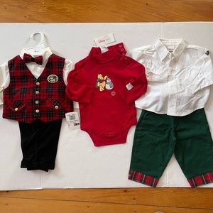 Super Cute Boy’s Holiday shirts, pants Size 6M and 12M